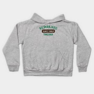 Mount Kilimanjaro - Tanzania - Highest Peak in Africa - Green Retro Kids Hoodie